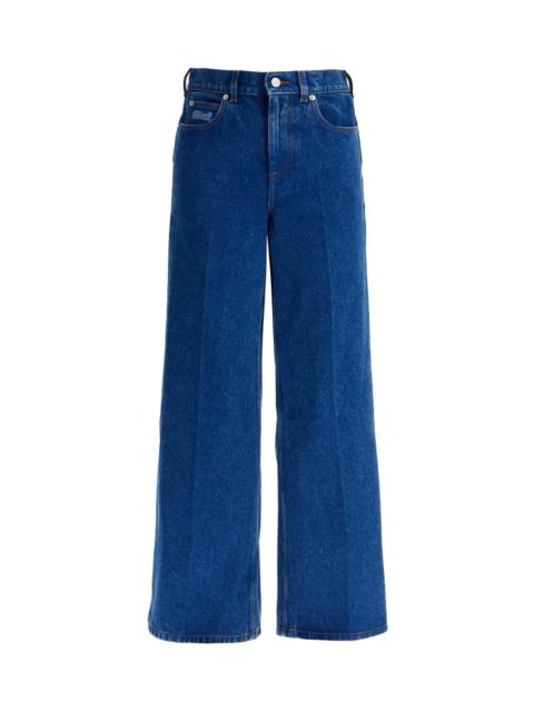 Wide Flared Leg Jeans With A