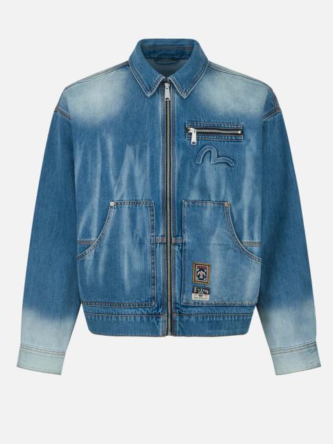 EVISU Emboss Kamon Relax Fit Worker Denim Jacket