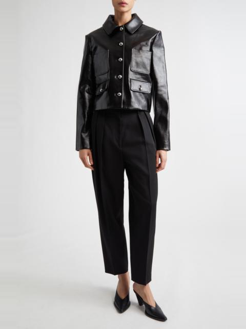 Altuzarra Altuzarra Astley Lambskin Leather Jacket in Black at Nordstrom