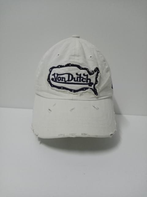 Other Designers Designer - All White Ripped Von Dutch Leather Adjustable