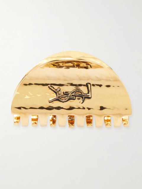SAINT LAURENT Cassandre Gold-tone Hair Clip
