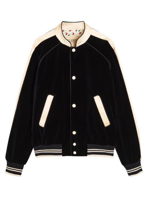 Valentino Valentino Garavani Satin-trim Velvet Bomber Jacket