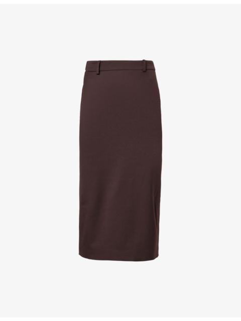 The Frankie Shop Alrose High-Rise Woven Midi Skirt