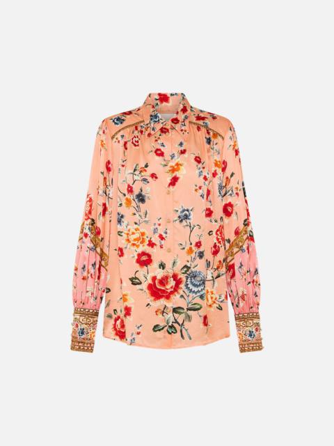 CAMILLA BUTTON THROUGH BLOUSON SLEEVE BLOUSE