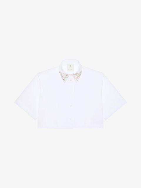 Givenchy CROPPED SHIRT IN POPLIN WITH CRYSTALS COLLAR