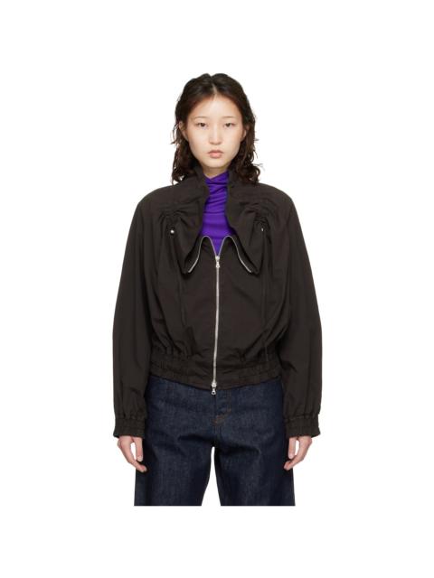 Dries Van Noten Brown Cocoon Bomber Jacket