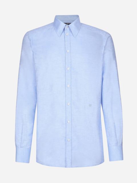 Dolce & Gabbana Cotton and linen Martini-fit shirt