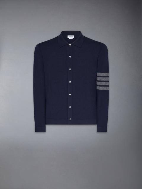 Thom Browne Cashmere Jersey Stitch 4-Bar Shirt