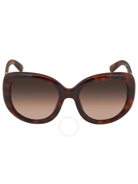 FERRAGAMO Salvatore Ferragamo Brown Oval Ladies Sunglasses SF727S 214 53