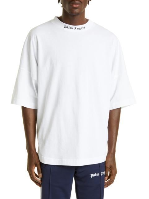 Palm Angels Palm Angels Classic Logo Oversize Cotton Tee in White Black at Nordstrom