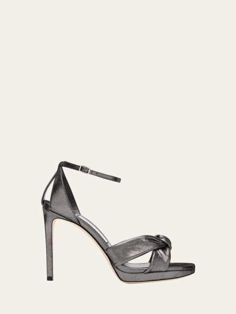 JIMMY CHOO 100mm Rosie Shimmer Suede Sandals
