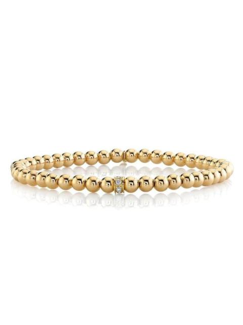 SYDNEY EVAN Pave Diamond Rondelle Gold Bracelet