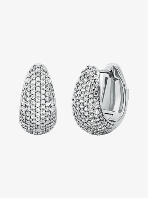 MICHAEL KORS Precious Metal-Plated Brass Pavé Teardrop Huggie Earrings