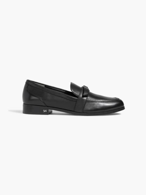 Stuart Weitzman Emma bow-detailed leather loafers