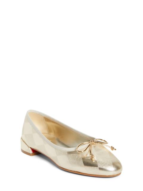 Christian Louboutin Christian Louboutin Sweetie Jane Bow Ballet Flat in Platino Chiaro at Nordstrom