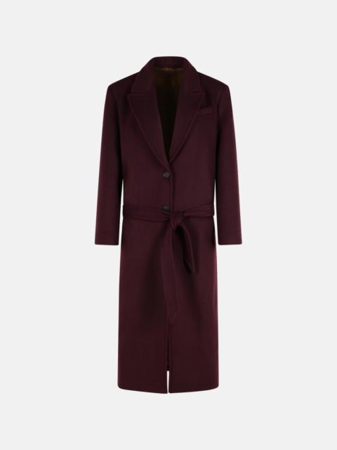 THE ATTICO BURGUNDY VIRGIN WOOL BLEND LONG COAT
