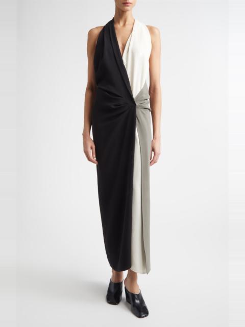 Proenza Schouler Proenza Schouler Elsa Colorblock Matte Double Crepe Dress in Black Multi at Nordstrom