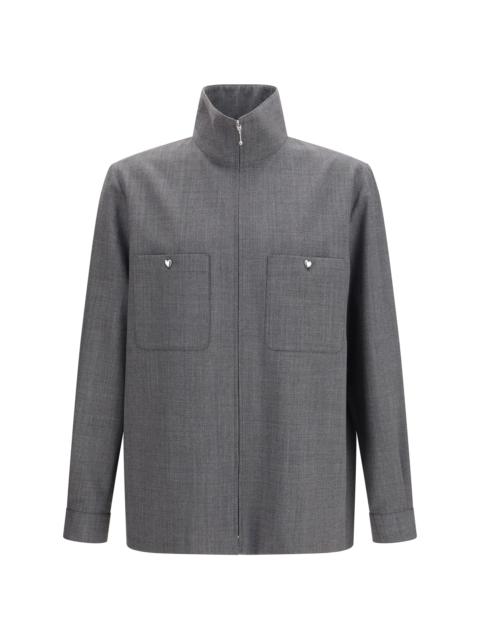 Valentino Valentino Mouliné Wool Shirt Jacket