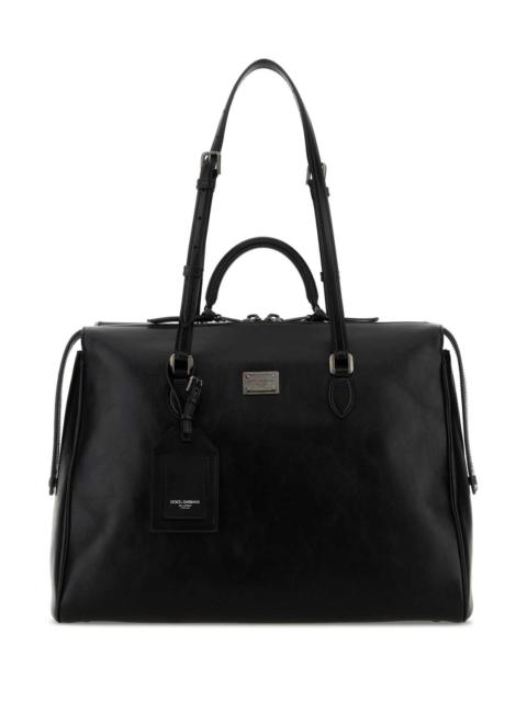 Dolce & Gabbana Dolce & Gabbana Men Black Leather Vittoria Shopping Bag