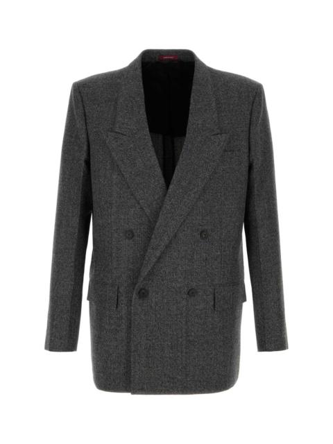 GUCCI Gucci Men Melange Charcoal Wool Blazer