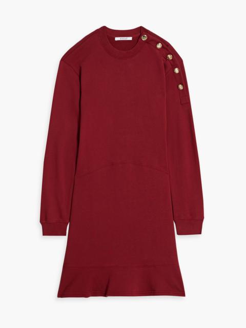 DEREK LAM 10 CROSBY Camden button-embellished French cotton-terry mini dress