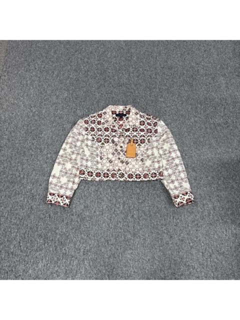 Louis Vuitton LOUIS VUITTON 2023 Vintage Monogram cream red floral denim crop jacket 