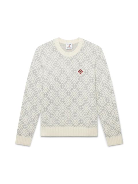 CASABLANCA Silver Monogram Mohair Blend Crew Neck | Casablanca Paris
