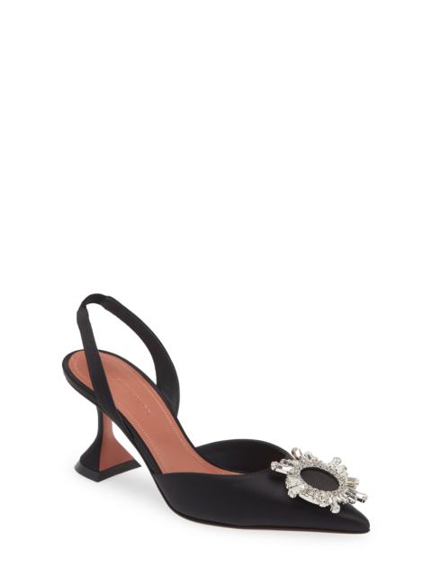Amina Muaddi Begum Crystal Pointed Toe Slingback Pump