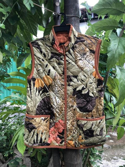 Rare!Salvatore Ferragamo Quilted Leopard Reversible Vest