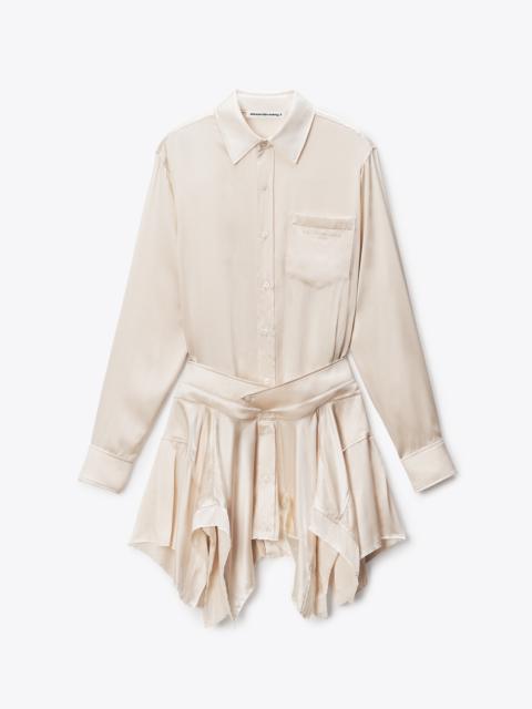 Alexander Wang Ivory Silk Charmeuse Pre-Styled Double Shirtdress