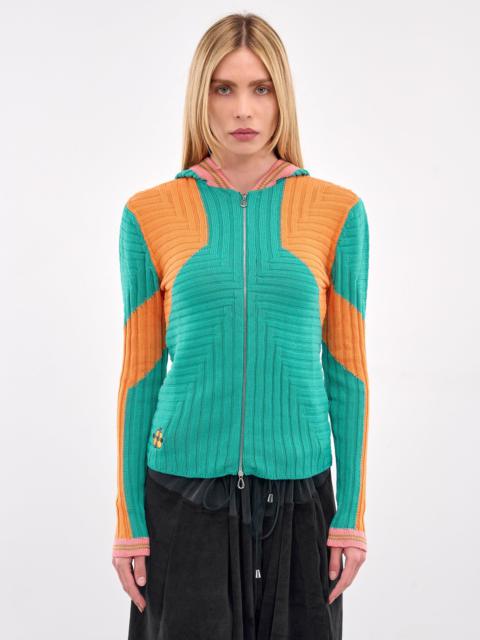 Kiko Kostadinov Rib-Knit Zip Hoodie