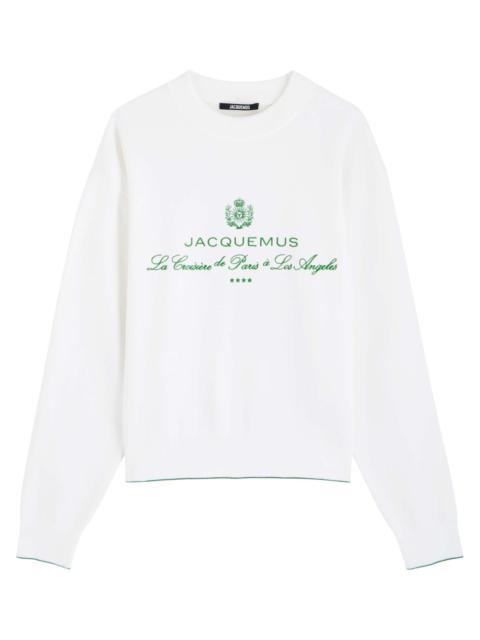 Jacquemus La Maille Venice Embroidered Cotton-blend Sweatshirt