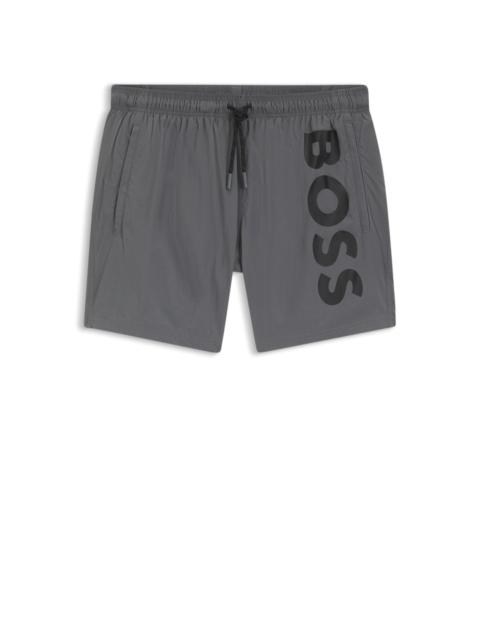 BOSS SWIM SHORTS WITH VERTICAL LOGO PRINT