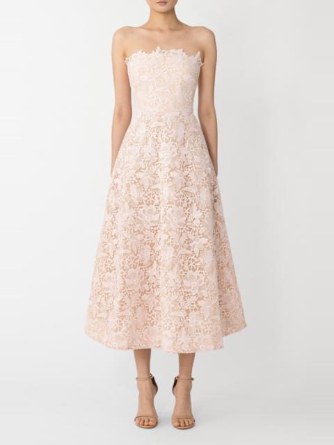 SAU LEE SAU LEE Rosalia Strapless Lace Dress in Sheer Pink at Nordstrom