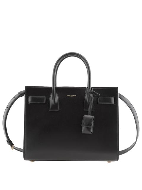 SAINT LAURENT Saint Laurent Black Smooth Leather Baby Sac De Jour Tote