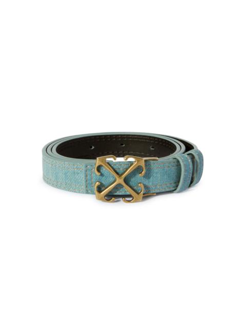 Off-White Light Blue Denim Leather Arrow Belt