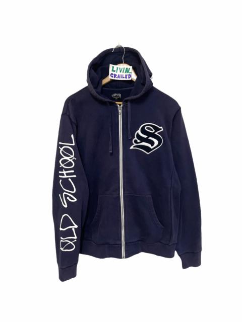 Other Designers Vintage - 🔥 STUSSY Gothic Logo Design Fullzip Sweater Hoodie