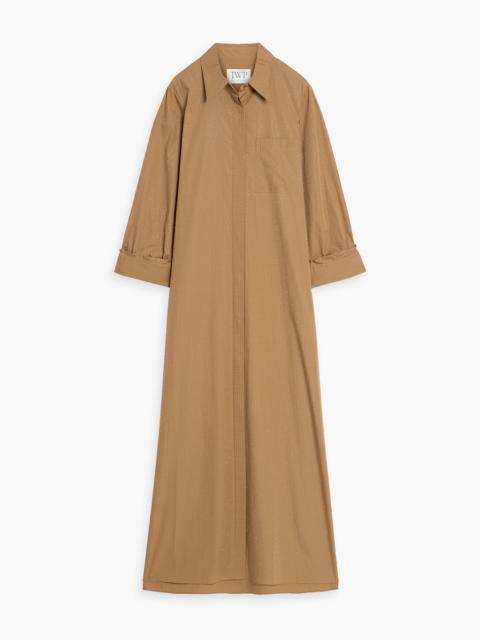TWP Jenny's Gown crystal-embellished cotton-poplin maxi shirt dress