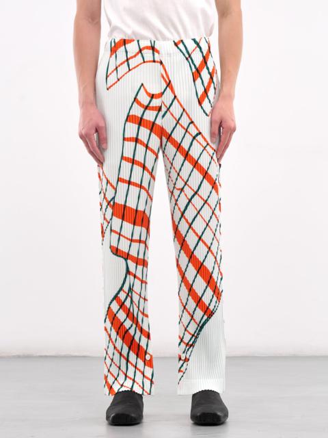 ISSEY MIYAKE Windswept Plaid Pleated Trousers