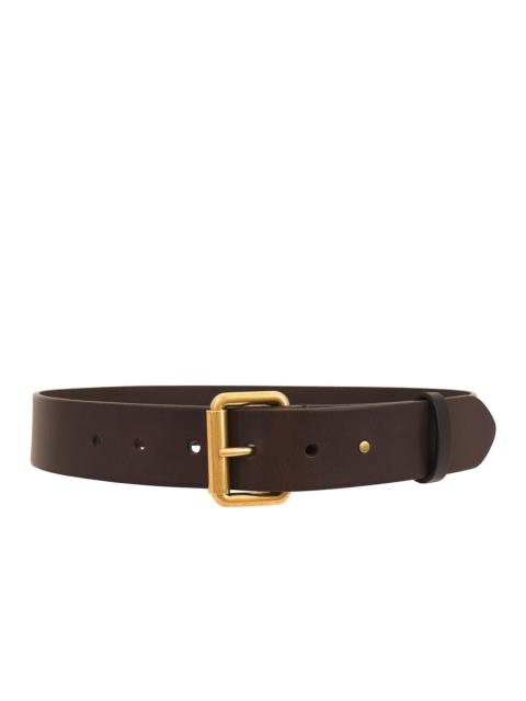 SAINT LAURENT Vegan Leather Square Belt