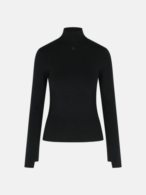 courrèges TURTLENECK SWEATER IN BLACK VISCOSE BLEND