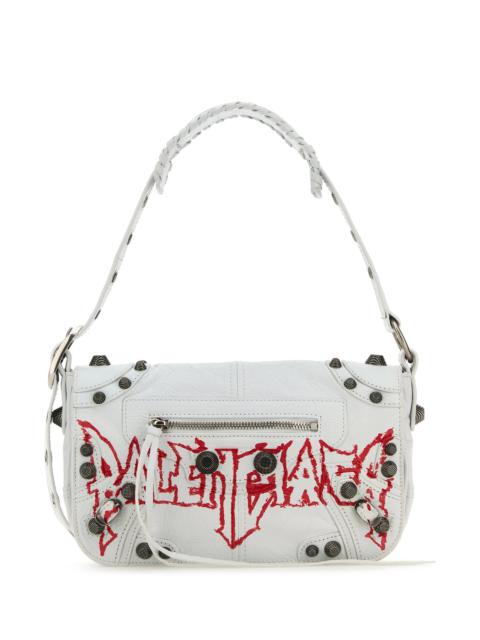 BALENCIAGA White leather Le Cagole XS DIY Metal crossbody bag