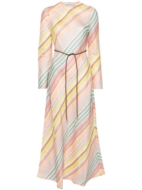 Zimmermann Multicolour Diagonal Stripes Maxi Dress