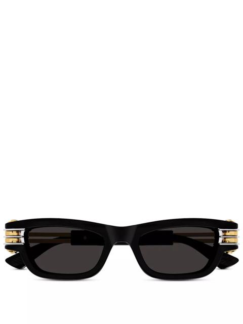 Bottega Veneta Bolt Rectangular Injection Sunglasses, 50mm