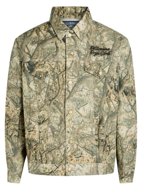PALACE FLORAL CANVAS BOMBER JACKET STONEY GREY | REVERSIBLE