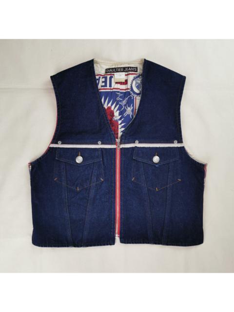 Jean Paul Gaultier 1994 Spring/Summer Jean Paul Gaultier Denim Skull Tattoo Patchwork Vest