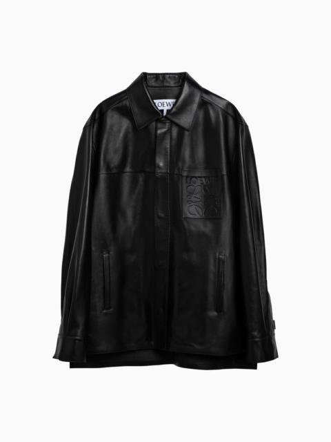 Loewe Black Leather Shirt Men