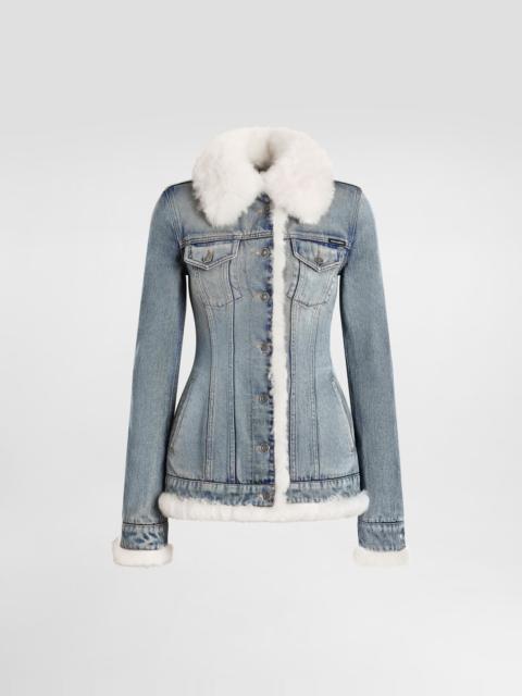 Dolce & Gabbana Denim jacket with fur effect details