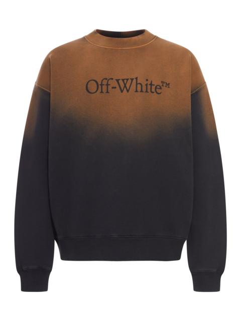 Off-White CREW NECK COTTON SWEATSHIRT WITH DEGRADED EFFECT