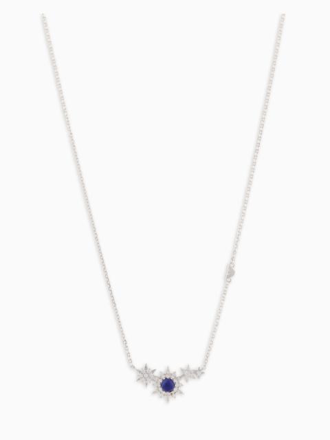 EMPORIO ARMANI STERLING SILVER STATION NECKLACE